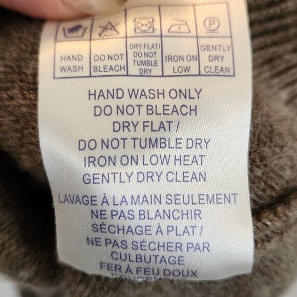 Jeremy Argyle NYC 100% Merino Wool Taupe 1/4 Zip Long Sleeve Sweater Size XXL - Picture 9 of 9